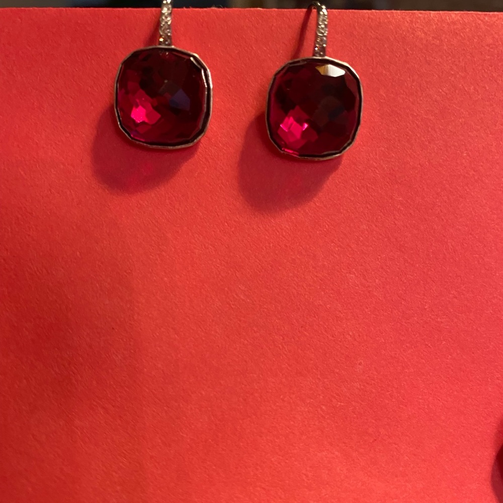 Swarovski garnet crystal earrings